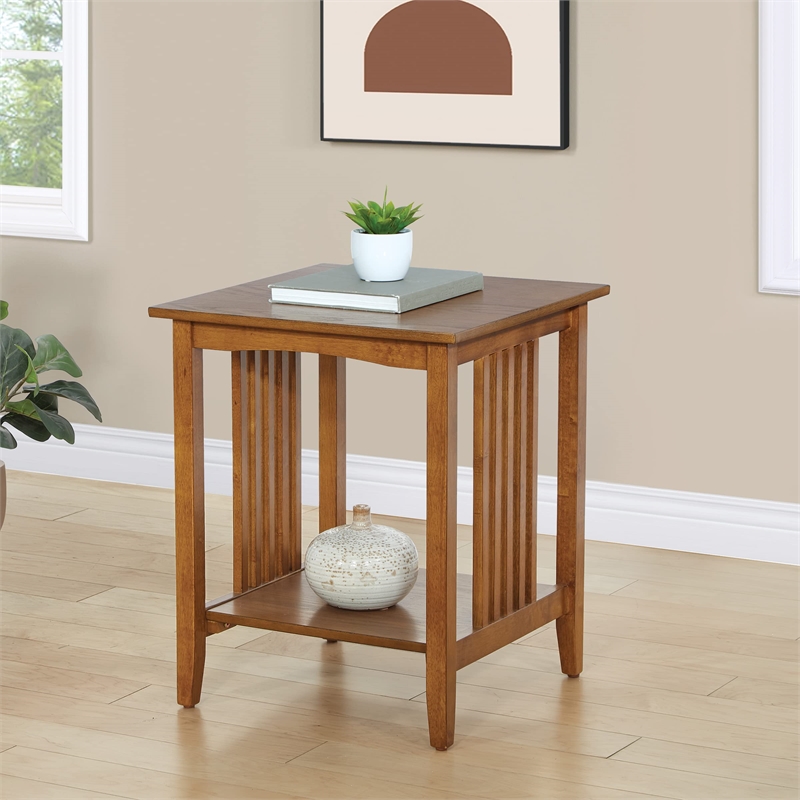 Scranton & Co Contemporary Mission Style Side Table in Ash Brown Finish