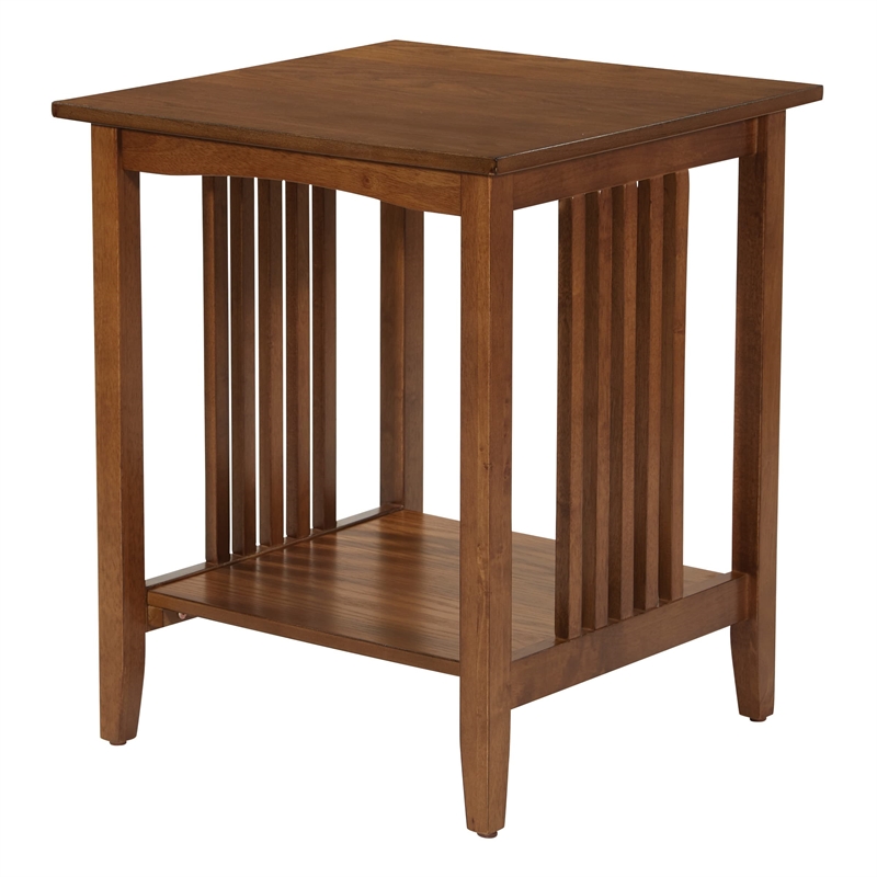 Scranton & Co Contemporary Mission Style Side Table in Ash Brown Finish