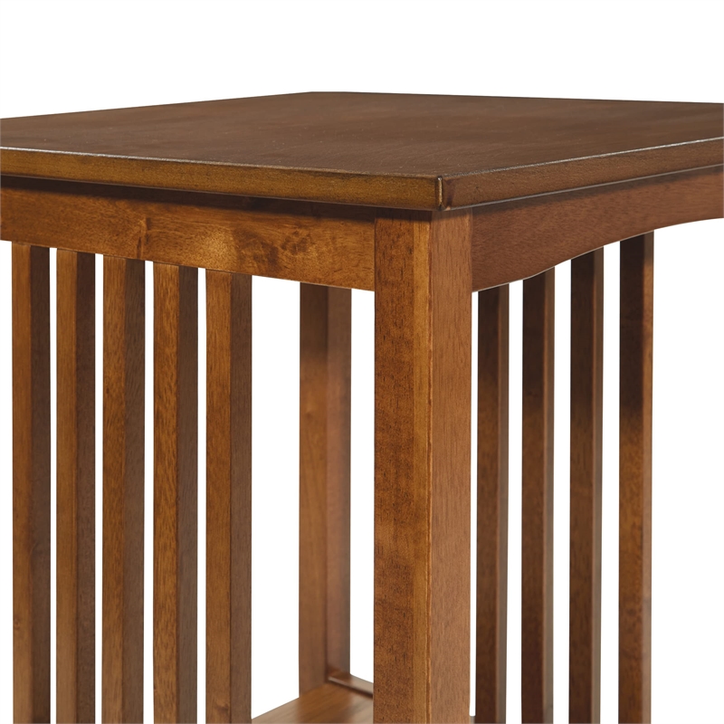 Scranton & Co Contemporary Mission Style Side Table in Ash Brown Finish