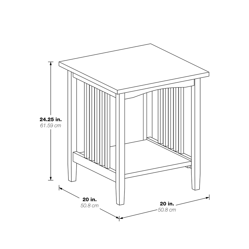 Scranton & Co Contemporary Mission Style Side Table in Ash Brown Finish