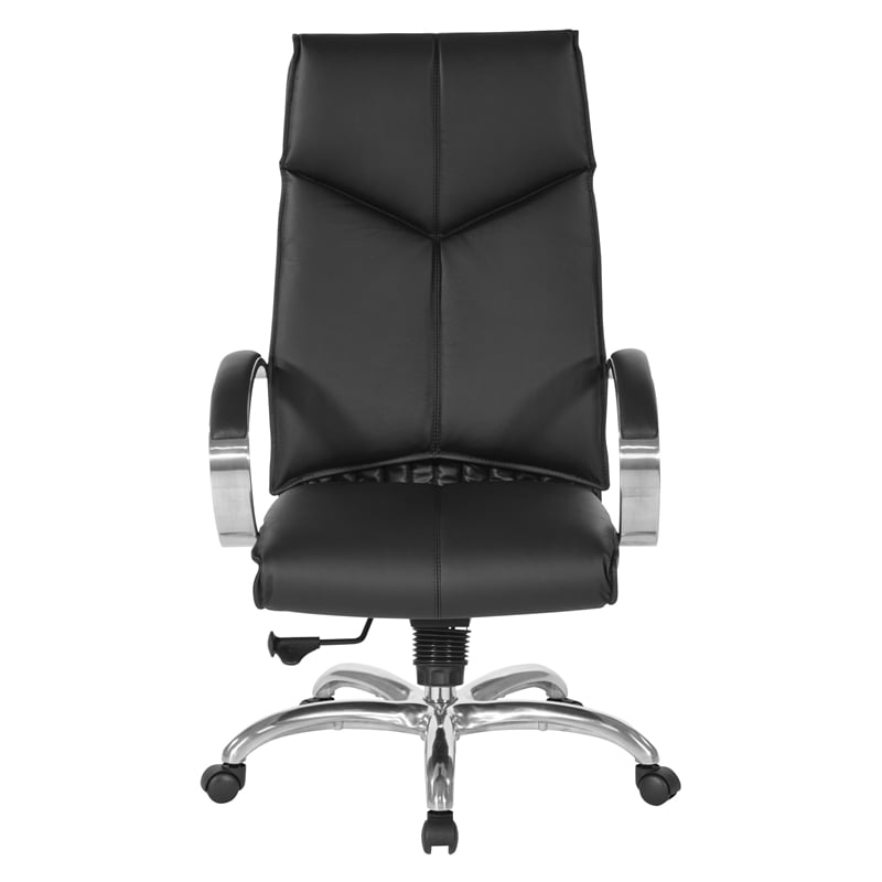 Scranton & Co High Back Executive Chair in Black Top Grain Leather