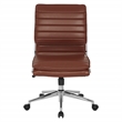 Scranton & Co Armless Mid-Back Chair in Saddle Brown Faux Leather