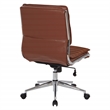 Scranton & Co Armless Mid-Back Chair in Saddle Brown Faux Leather