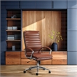 Scranton & Co High-Back Manager's Chair in Saddle Brown Faux Leather