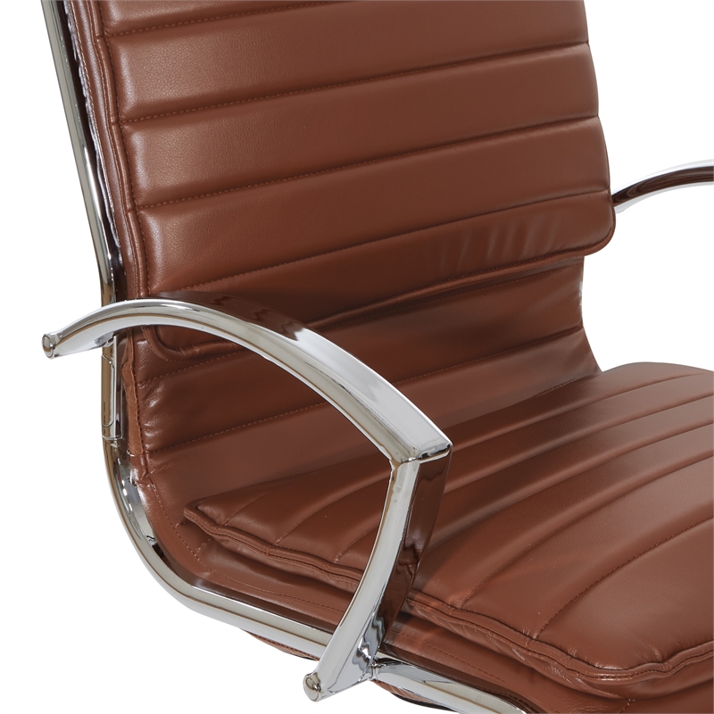 Scranton & Co High-Back Manager's Chair in Saddle Brown Faux Leather