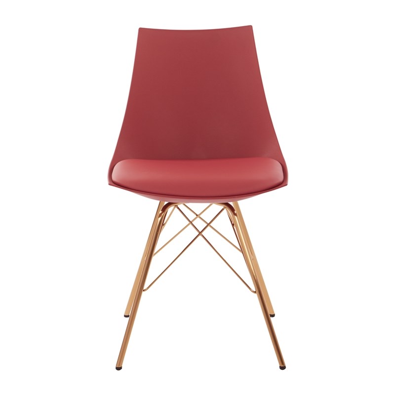Scranton & Co Modern Bucket Chair in Desert Rose Faux Leather - Gold