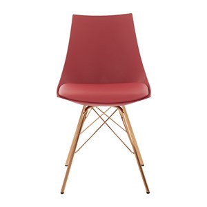 Scranton & Co Modern Bucket Chair in Desert Rose Faux Leather - Gold