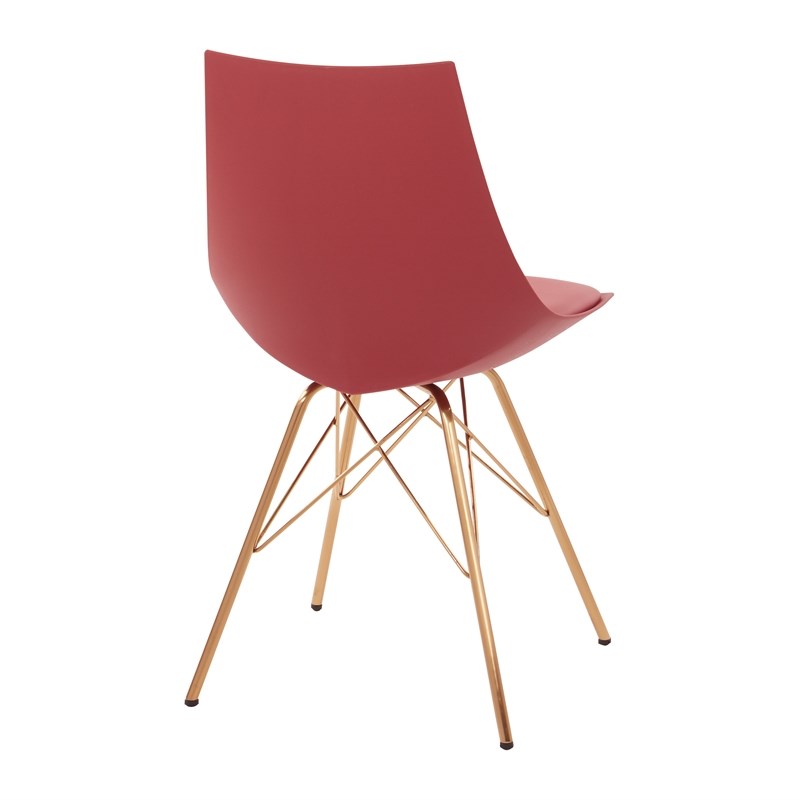 Scranton & Co Modern Bucket Chair in Desert Rose Faux Leather - Gold