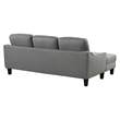 Scranton & Co Chaise Sleeper Sofa in Gray Fabric with Black Legs
