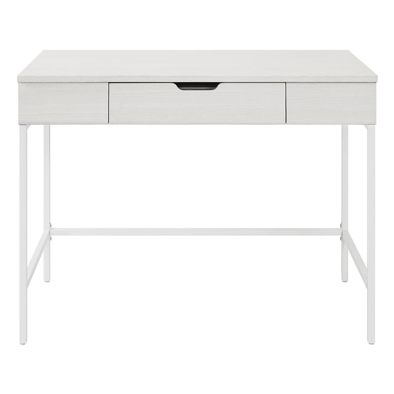 Scranton & Co Sit-to-Stand Adjustable Desk in White Oak - Steel Frame