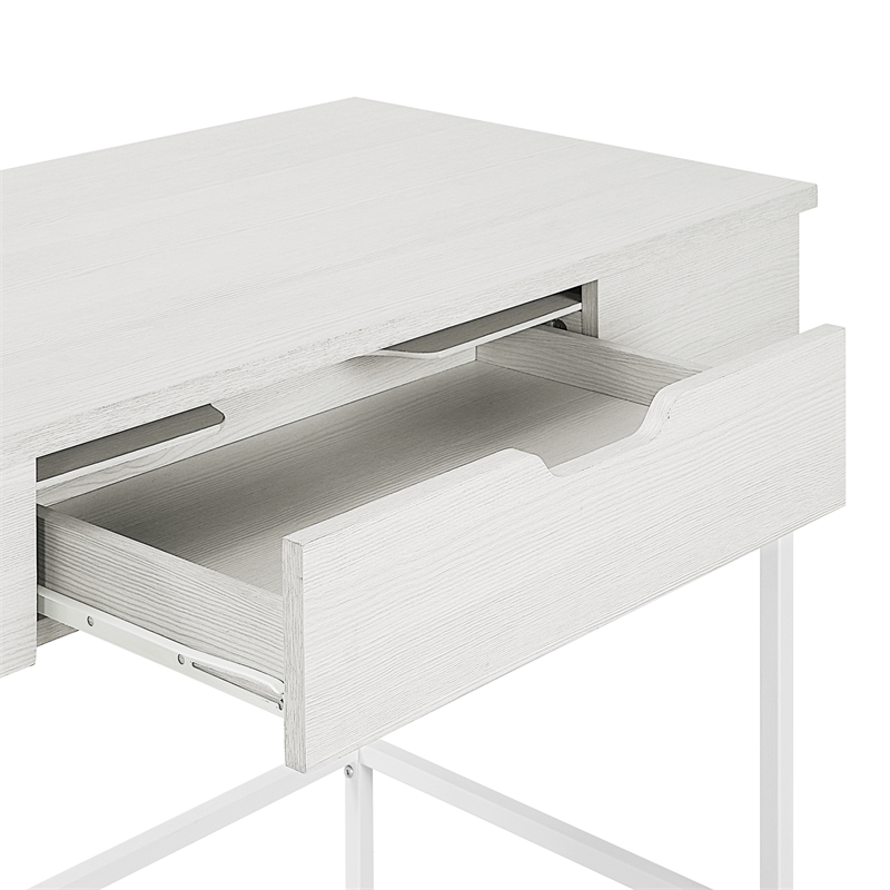 Scranton & Co Sit-to-Stand Adjustable Desk in White Oak - Steel Frame
