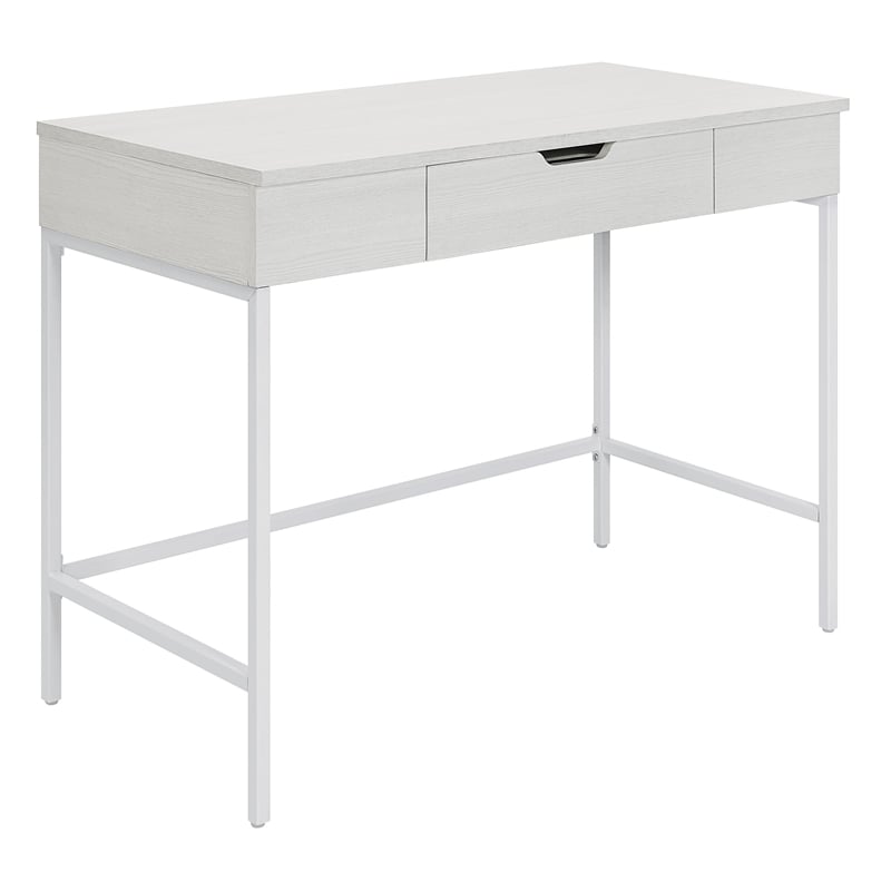 Scranton & Co Sit-to-Stand Adjustable Desk in White Oak - Steel Frame