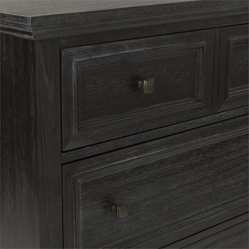 Scranton & Co Farmhouse 3-Drawer Chest in Rustic Black Finish