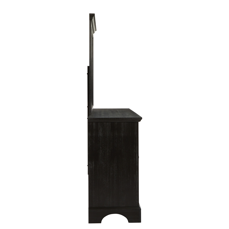 Scranton & Co Farmhouse Mirror in Rustic Black - Engineered Wood