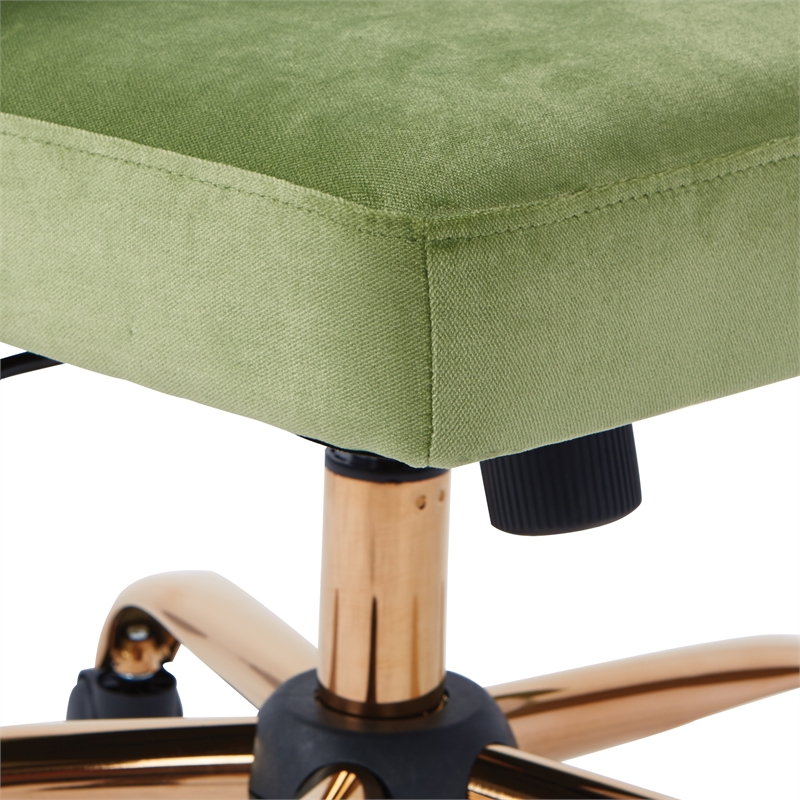 Scranton & Co Glam Office Chair in Garden Green - Rose Gold Base