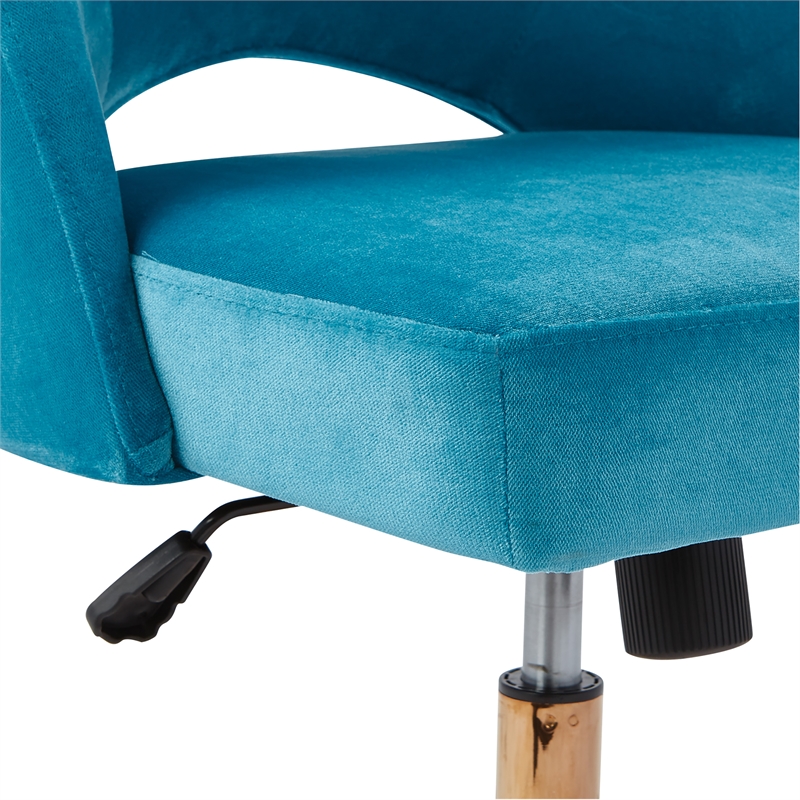 Scranton & Co Glam Office Chair in Cruising Blue - Rose Gold Base