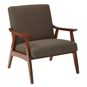 Scranton & Co Mid-Century Arm Chair in Otter Brown - Espresso Frame