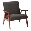 Scranton & Co Mid-Century Arm Chair in Charcoal Gray - Espresso