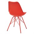Scranton & Co Contemporary Mod-Inspired Side Chair in Red - 4-Leg Base