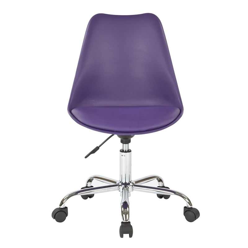 Scranton & Co Mod-Inspired Office Chair in Purple - Chrome Base