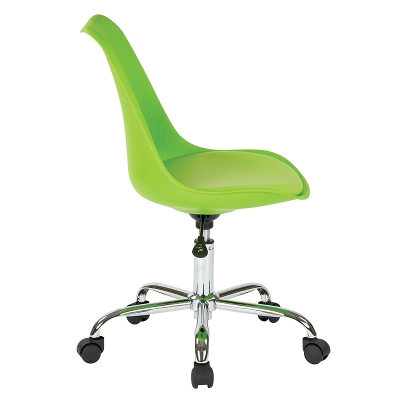 Scranton & Co Mod-Inspired Office Chair in Green - Chrome Base