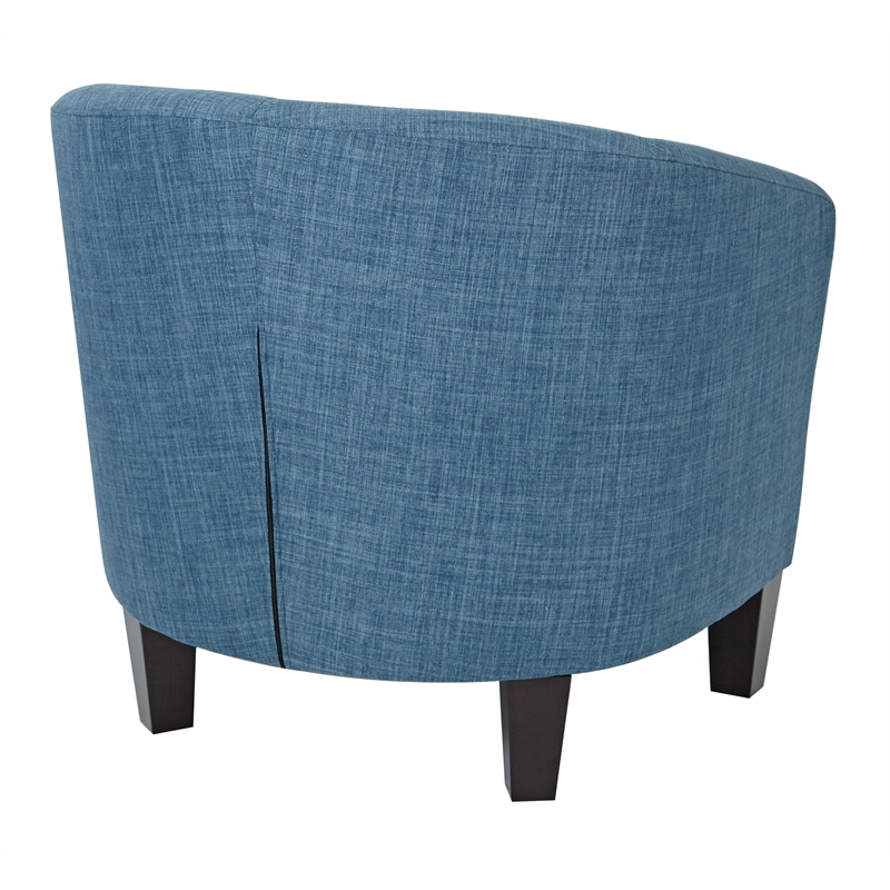Scranton & Co Contemporary Tub Chair in Blue Denim - Espresso Legs