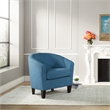 Scranton & Co Contemporary Tub Chair in Blue Denim - Espresso Legs