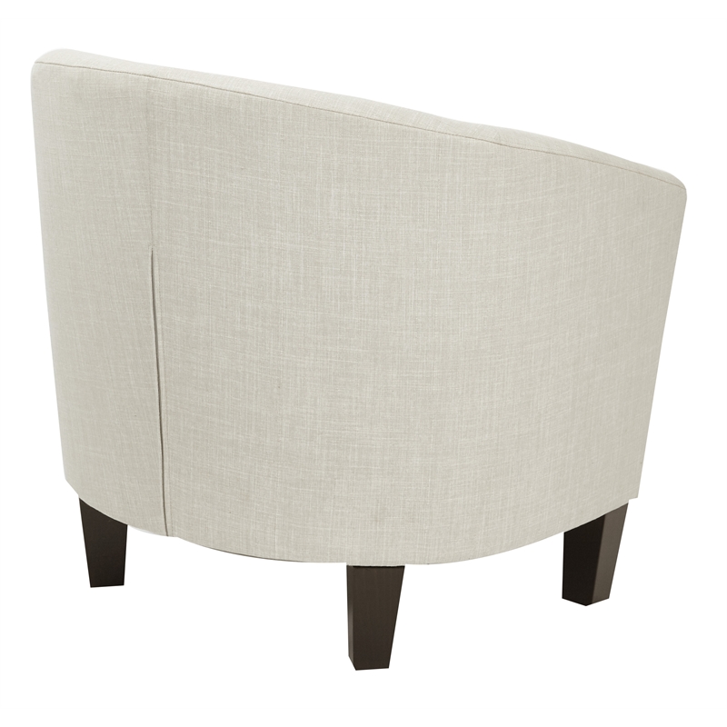 Scranton & Co Contemporary Tub Chair in Linen Beige - Espresso Legs