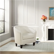 Scranton & Co Contemporary Tub Chair in Linen Beige - Espresso Legs