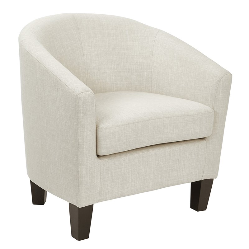 Scranton & Co Contemporary Tub Chair in Linen Beige - Espresso Legs