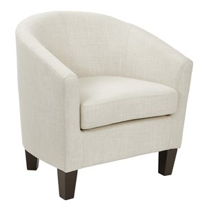 Scranton & Co Contemporary Tub Chair in Linen Beige - Espresso Legs