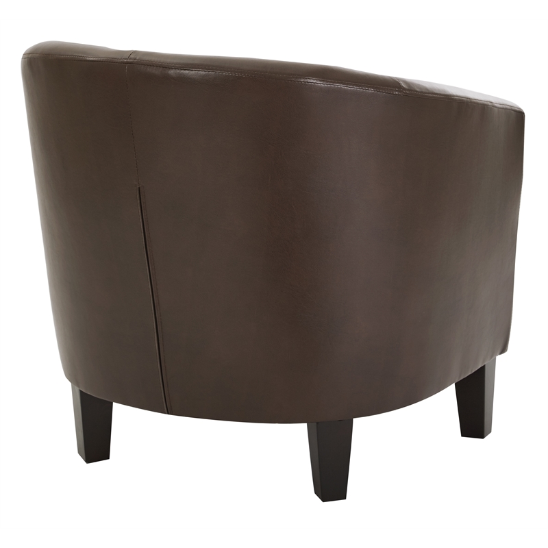 Scranton & Co Contemporary Tub Chair in Cocoa Brown - Espresso Legs