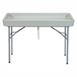 Scranton & Co Folding Beverage Ice Cooler Table with Sateen Skirt