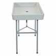 Scranton & Co Folding Beverage Ice Cooler Table with Sateen Skirt