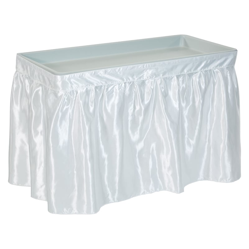 Scranton & Co Folding Beverage Ice Cooler Table with Sateen Skirt