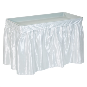 Scranton & Co Folding Beverage Ice Cooler Table with Sateen Skirt
