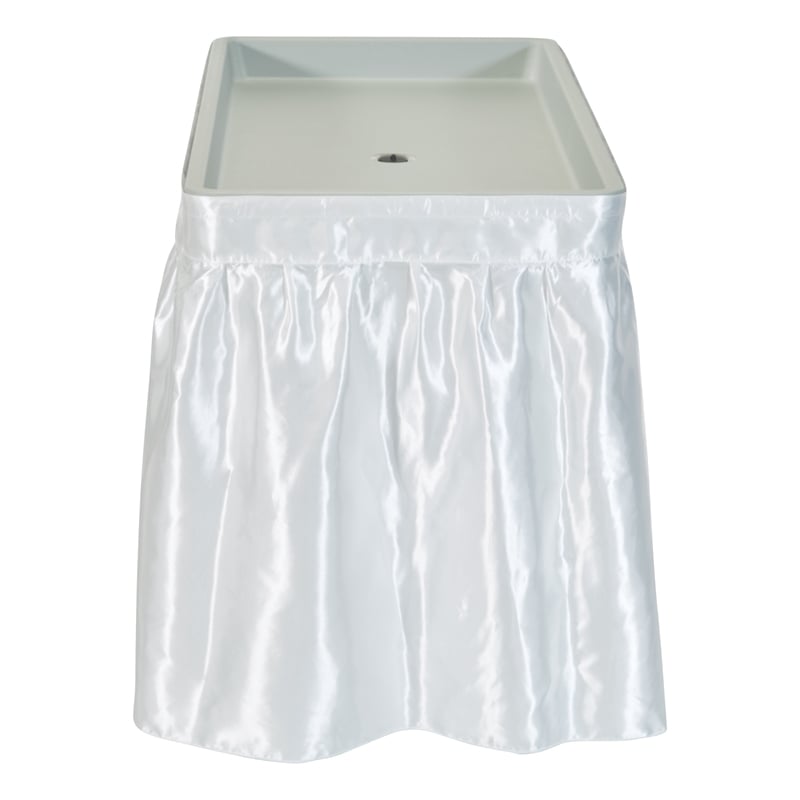 Scranton & Co Folding Beverage Ice Cooler Table with Sateen Skirt