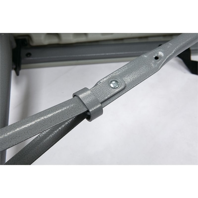 Scranton & Co 6 Ft Folding Bench in Light Gray - Powder Coated Frame