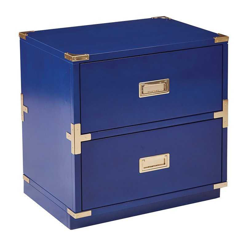 Scranton & Co 2-Drawer Cabinet in Lapis Blue - Fully Assembled