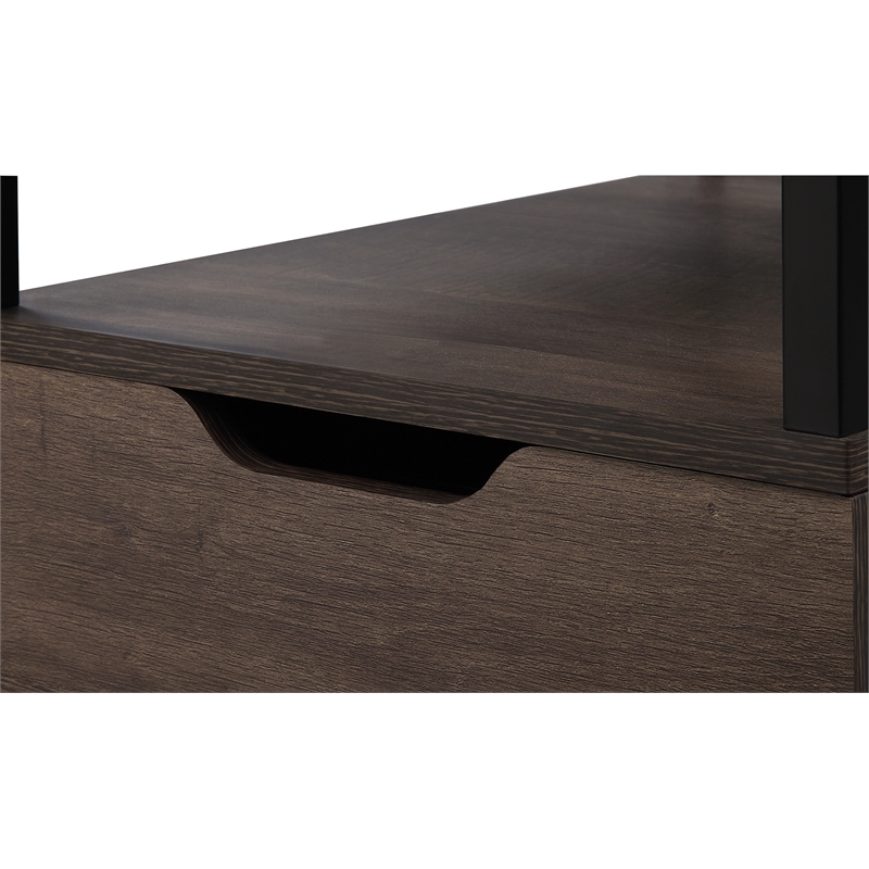 Scranton & Co Mobile Storage Cart in Ozark Ash with Black Metal Frame
