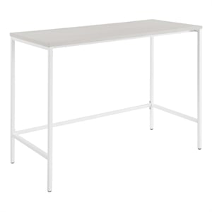 Scranton & Co 42&quot Desk in Campanula White with Steel Metal Frame