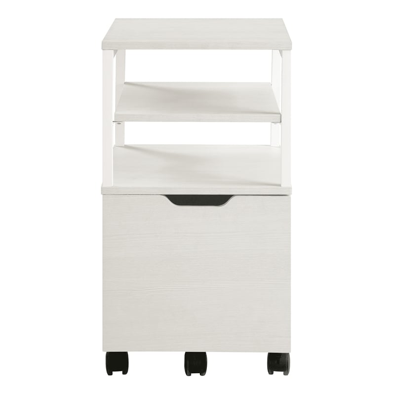 Scranton & Co Mobile Cart in Campanula White with Metal Frame