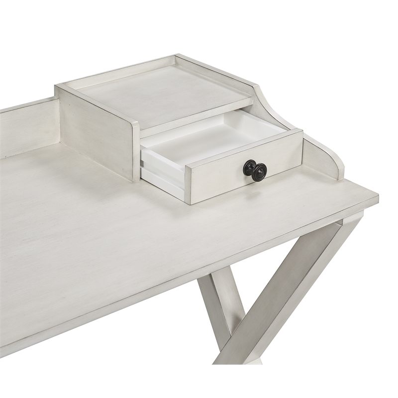 Scranton & Co Writing Desk in White Wash - Birch Veneer with X-Frame