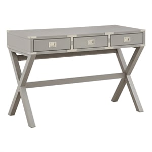 Scranton & Co 46&quot Writing Desk with Power and 3 Drawers in Gray