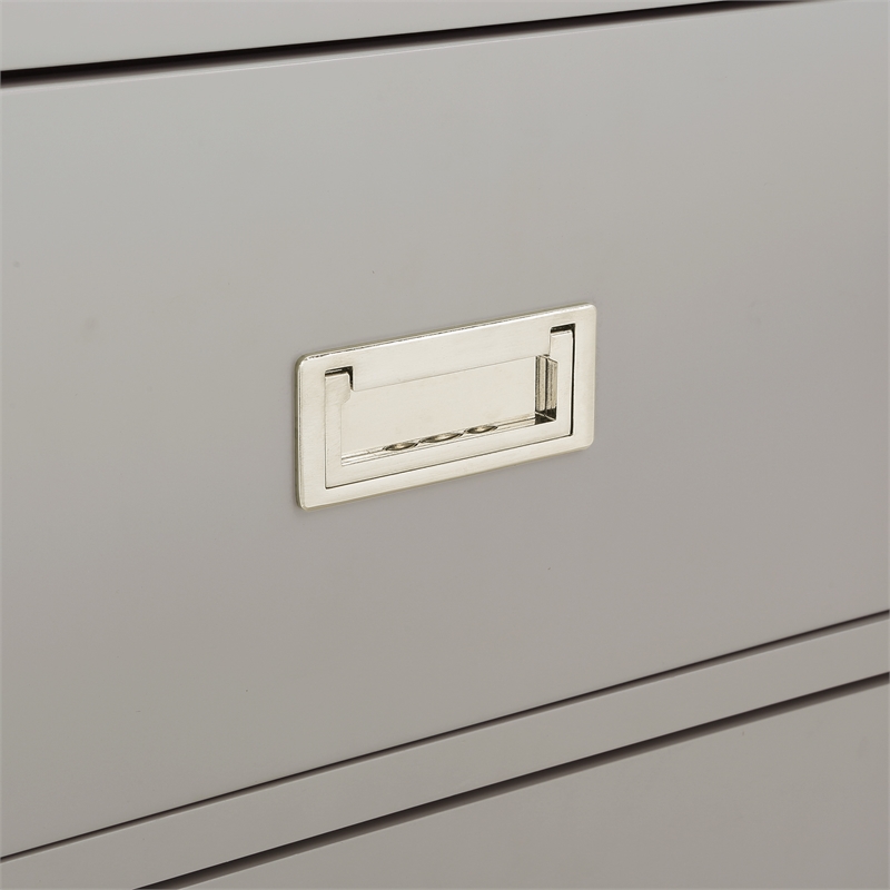 Scranton & Co 2-Drawer Engineered Wood Cabinet in Gray - Campaign Style