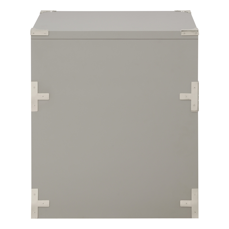 Scranton & Co Contemporary 2-Drawer File Cabinet in Gray - Campaign Style