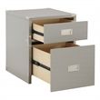 Scranton & Co Contemporary 2-Drawer File Cabinet in Gray - Campaign Style