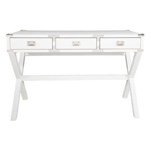 Scranton & Co 46&quot Writing Desk with Power and 3 Drawers in White