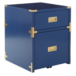 Scranton & Co 2-Drawer File Cabinet in Lapis Blue - Campaign Style