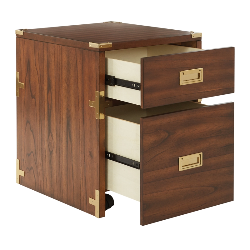 Scranton & Co 2-Drawer File Cabinet in Toasted Wheat - Campaign Style